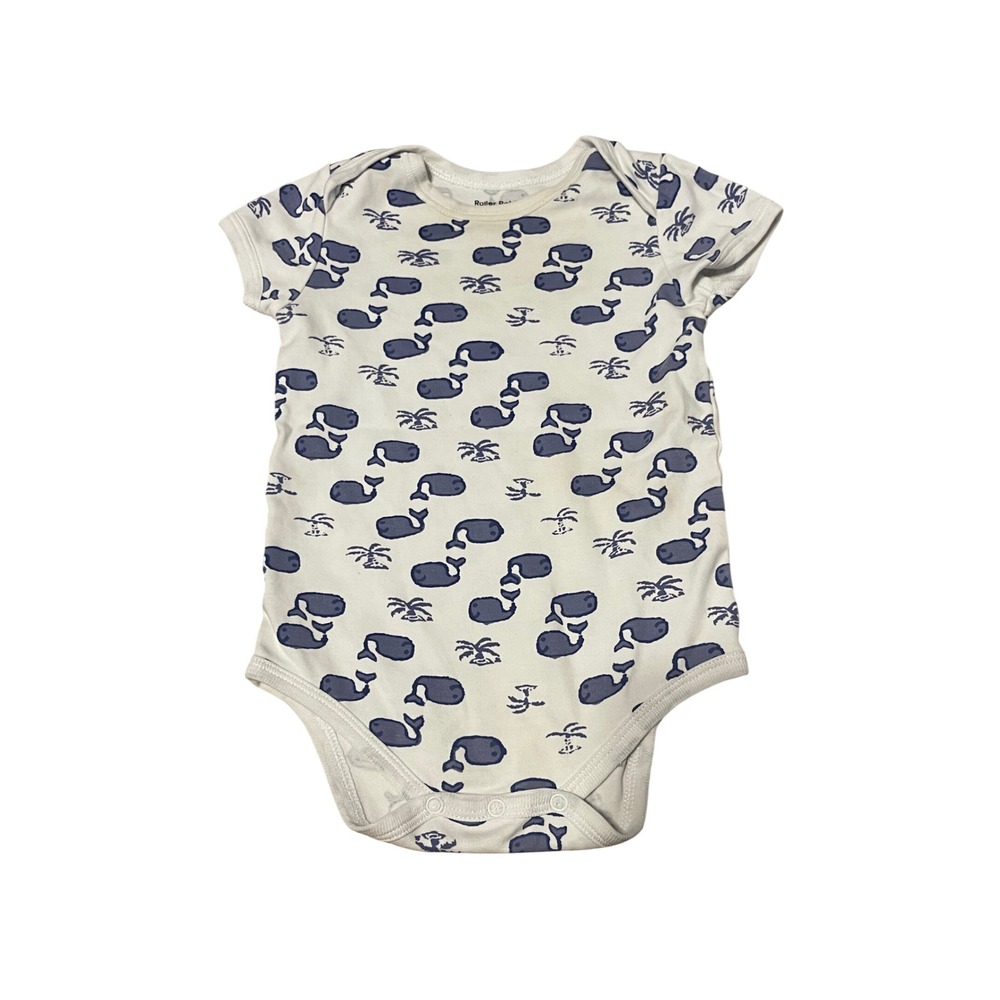 Roller Rabbit Baby Whale Print Pima Cotton Bodysuit Blue White 6-9‎ Months I01